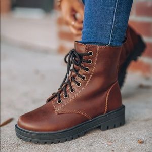 West Combat Boots in Whiskey